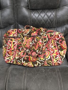 Vera Bradley Large Quilted Floral Duffle Bag, 21" Long × 12" Across